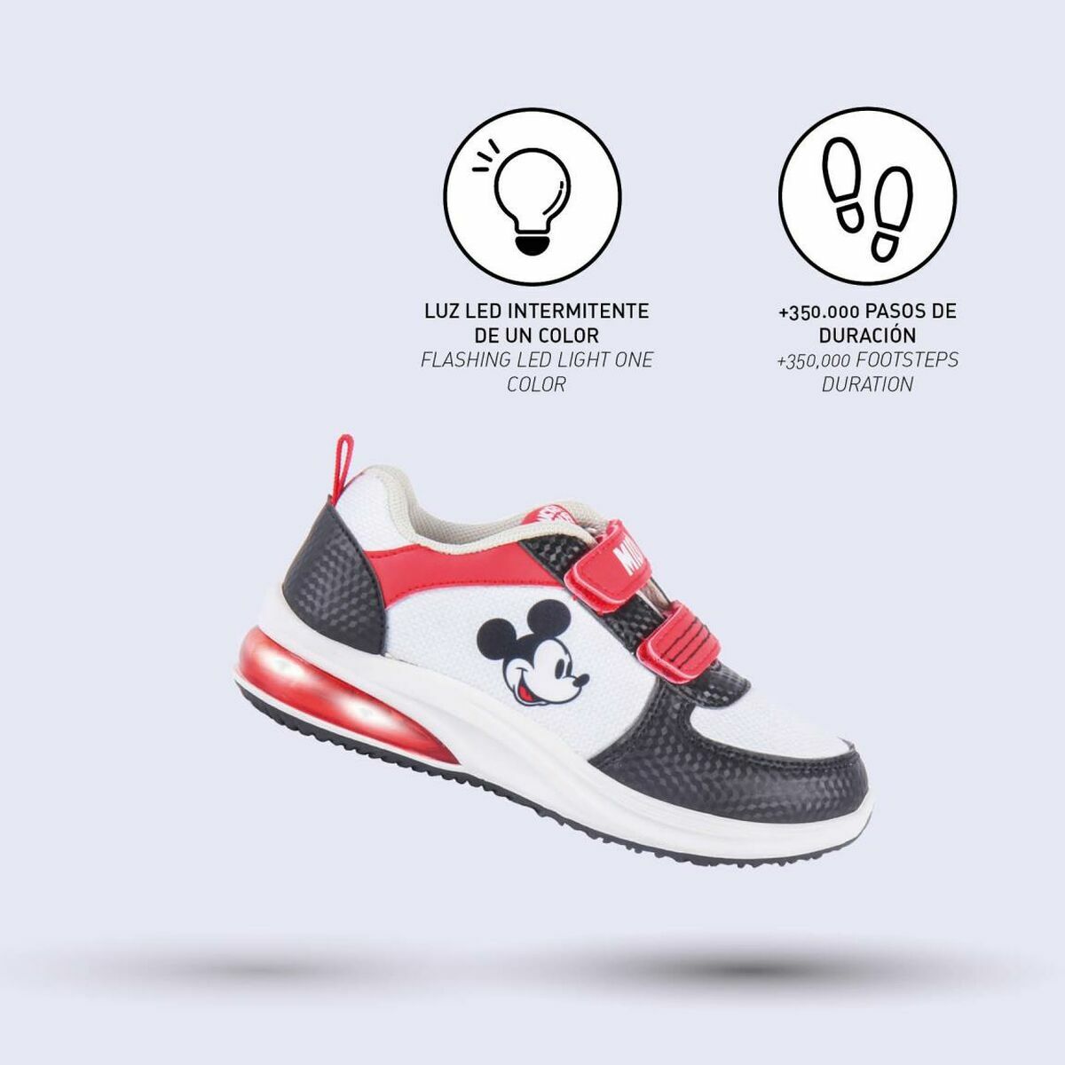 LED lenkkarit Mickey Mouse Harmaa